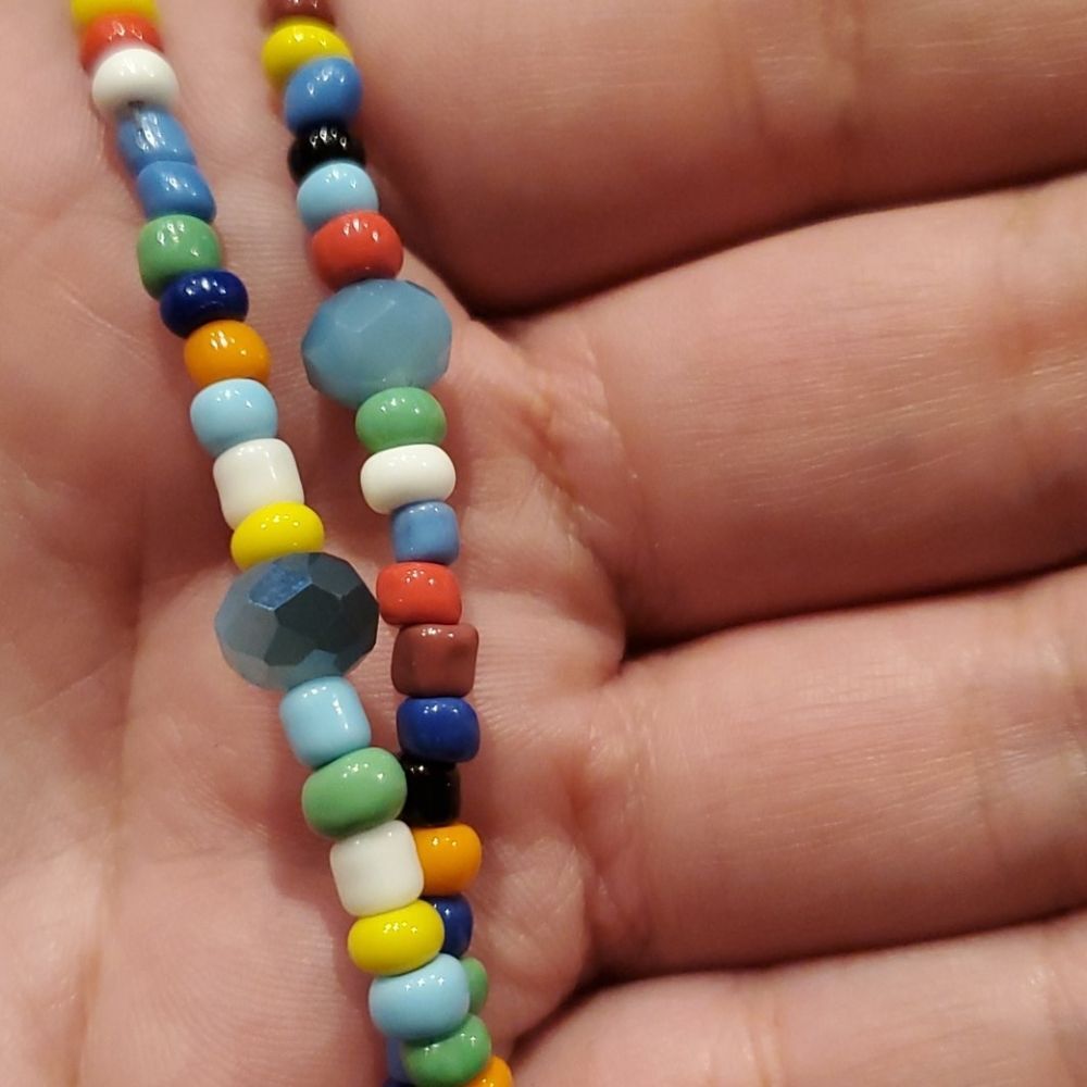 Multi colored handmade necklace with Turquoise beads - Picture 3 of 6